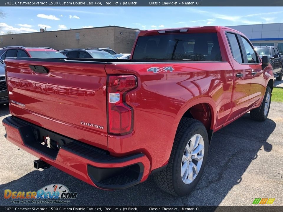 2021 Chevrolet Silverado 1500 Custom Double Cab 4x4 Red Hot / Jet Black Photo #3