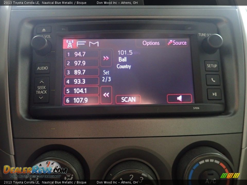 2013 Toyota Corolla LE Nautical Blue Metallic / Bisque Photo #25