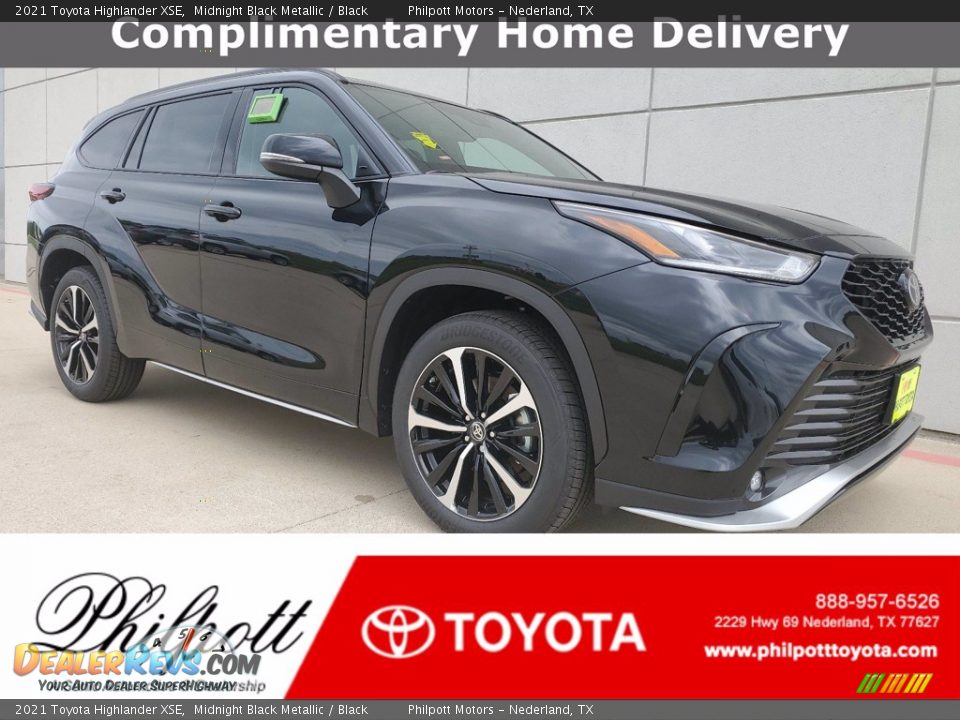2021 Toyota Highlander XSE Midnight Black Metallic / Black Photo #1