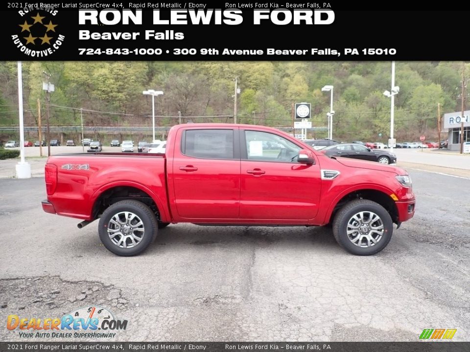 2021 Ford Ranger Lariat SuperCrew 4x4 Rapid Red Metallic / Ebony Photo #1