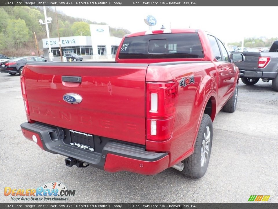 2021 Ford Ranger Lariat SuperCrew 4x4 Rapid Red Metallic / Ebony Photo #2