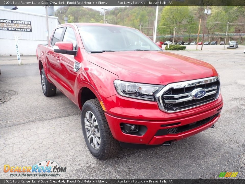 2021 Ford Ranger Lariat SuperCrew 4x4 Rapid Red Metallic / Ebony Photo #3