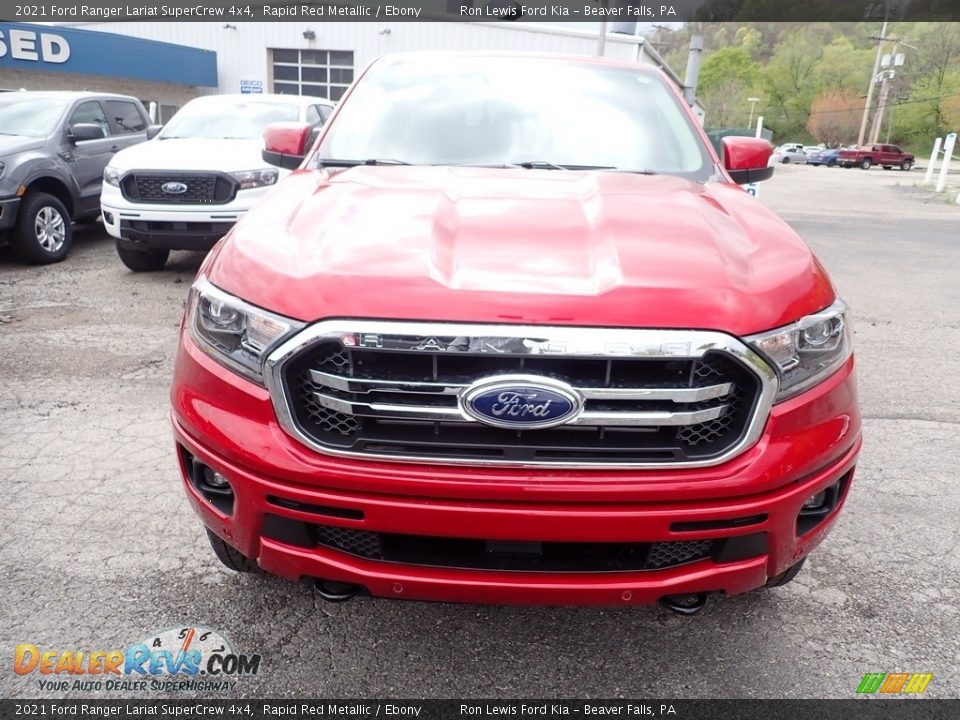 2021 Ford Ranger Lariat SuperCrew 4x4 Rapid Red Metallic / Ebony Photo #4