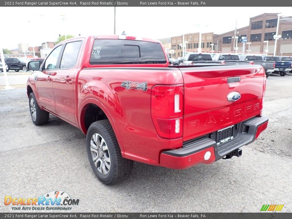 2021 Ford Ranger Lariat SuperCrew 4x4 Rapid Red Metallic / Ebony Photo #7
