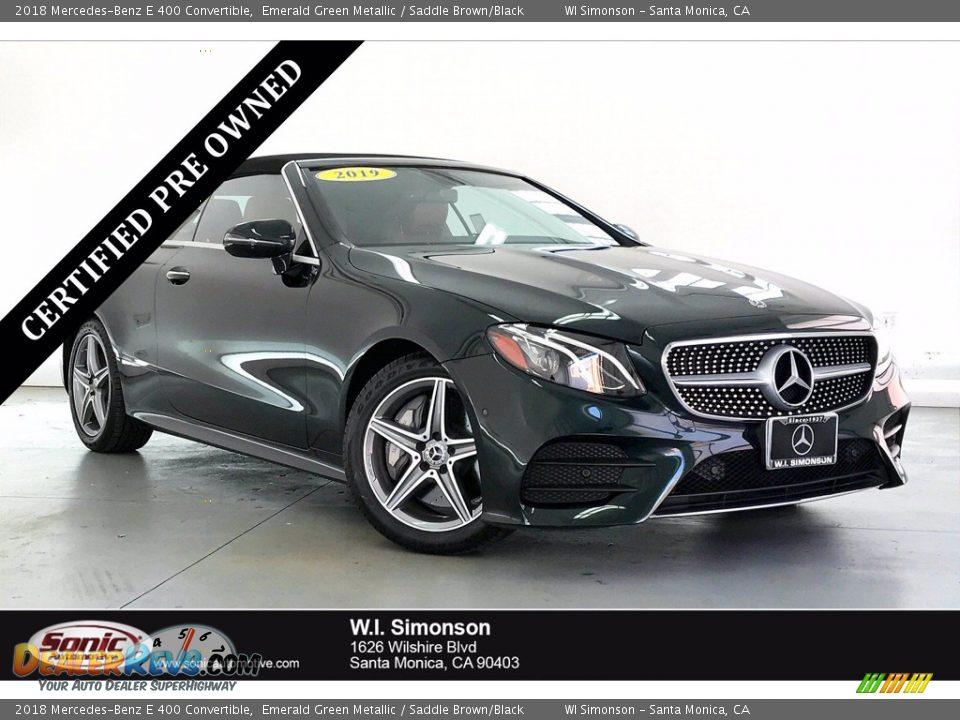 2018 Mercedes-Benz E 400 Convertible Emerald Green Metallic / Saddle Brown/Black Photo #1