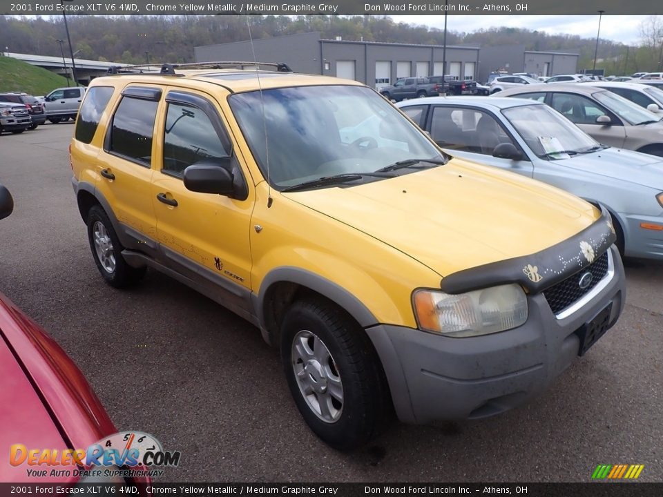 2001 Ford Escape XLT V6 4WD Chrome Yellow Metallic / Medium Graphite Grey Photo #2
