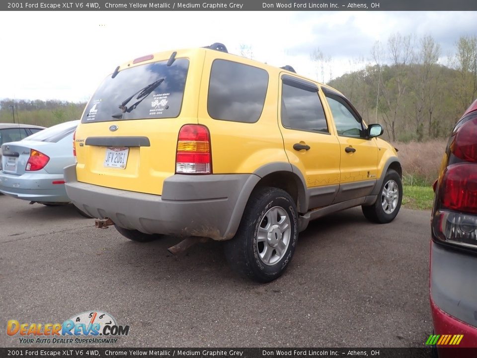2001 Ford Escape XLT V6 4WD Chrome Yellow Metallic / Medium Graphite Grey Photo #13