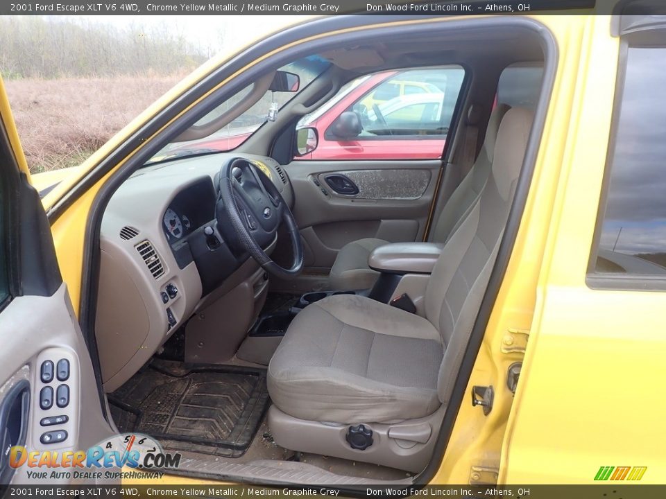 2001 Ford Escape XLT V6 4WD Chrome Yellow Metallic / Medium Graphite Grey Photo #16