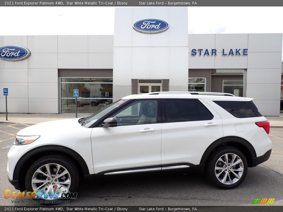 2021 Ford Explorer Platinum 4WD Star White Metallic Tri-Coat / Ebony Photo #1