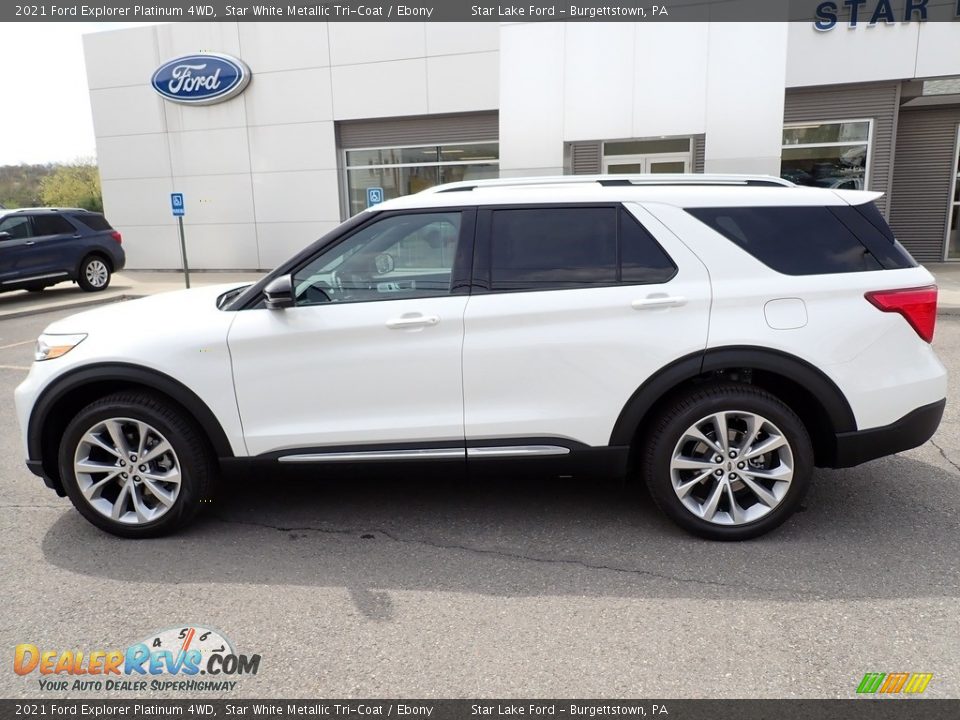 2021 Ford Explorer Platinum 4WD Star White Metallic Tri-Coat / Ebony Photo #2