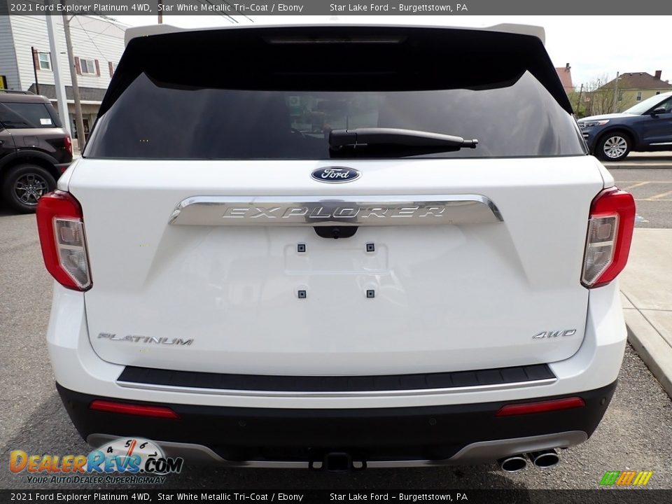 2021 Ford Explorer Platinum 4WD Star White Metallic Tri-Coat / Ebony Photo #4