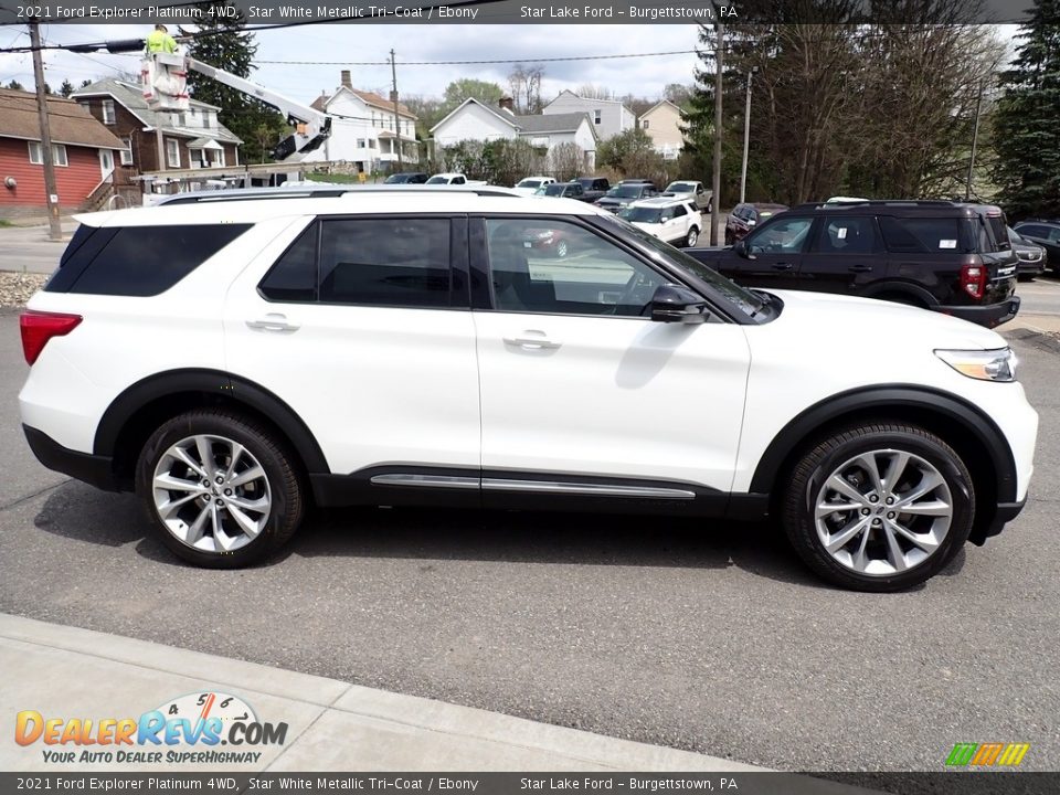 2021 Ford Explorer Platinum 4WD Star White Metallic Tri-Coat / Ebony Photo #7