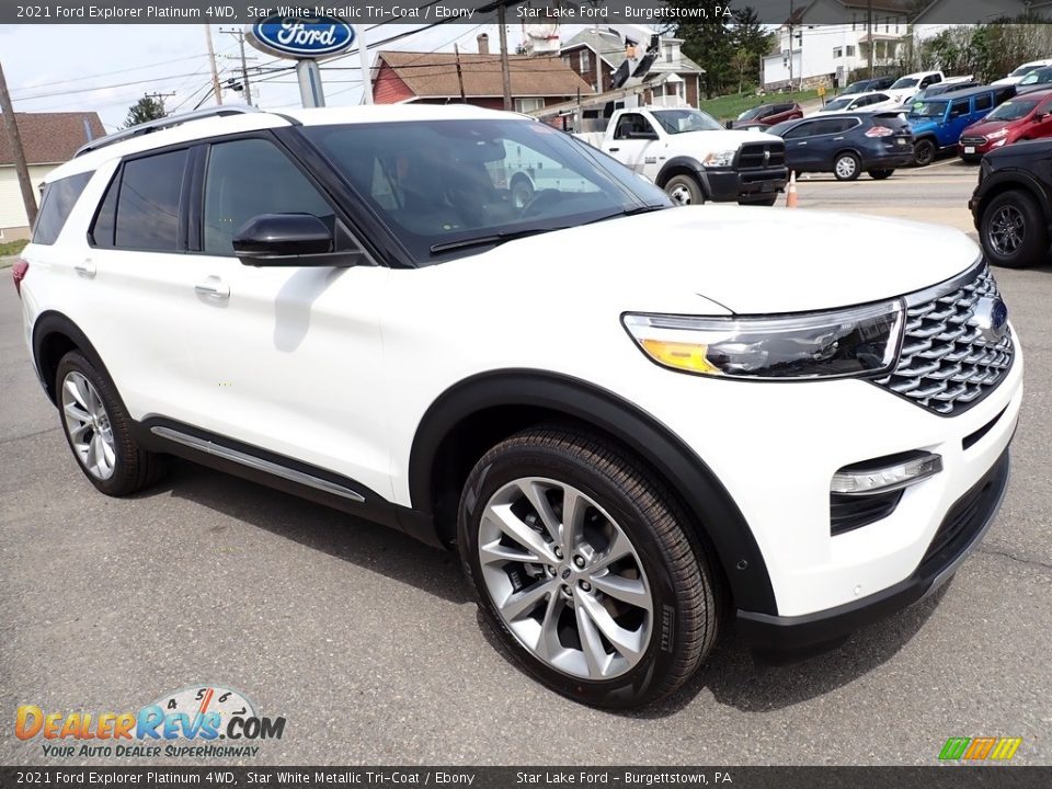 2021 Ford Explorer Platinum 4WD Star White Metallic Tri-Coat / Ebony Photo #8