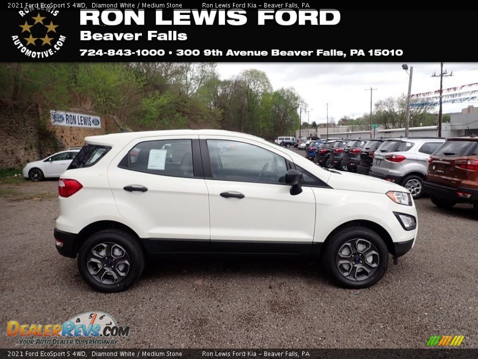 2021 Ford EcoSport S 4WD Diamond White / Medium Stone Photo #1