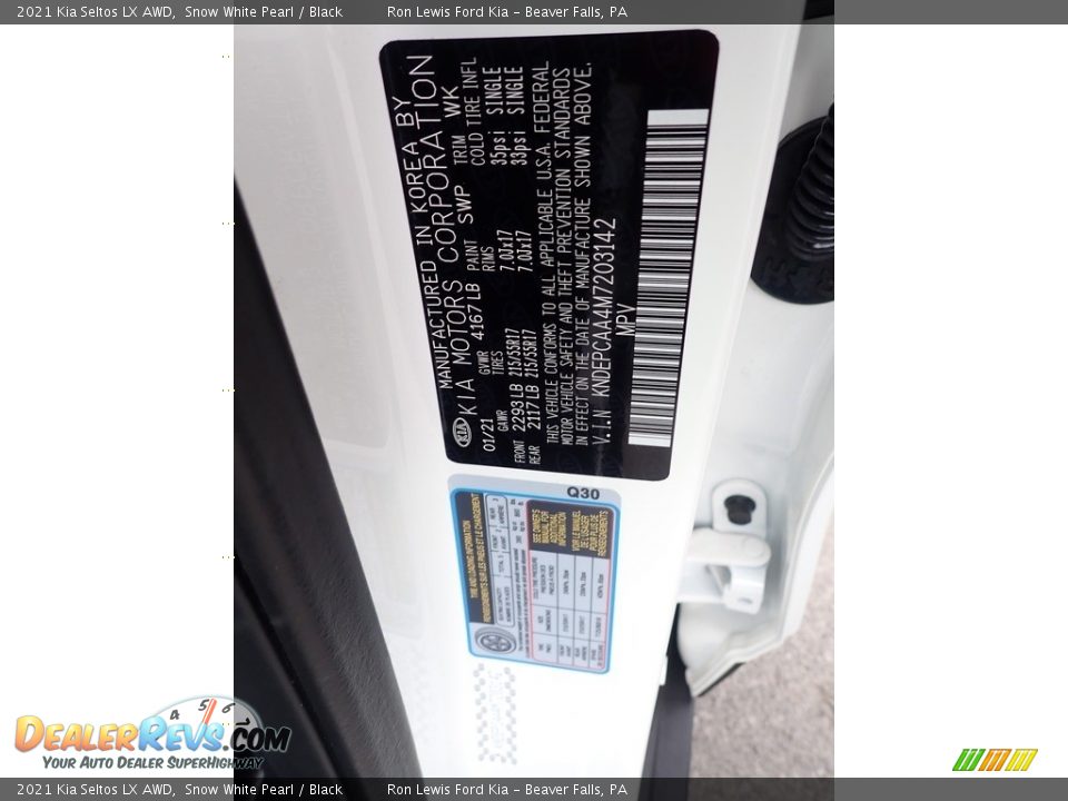 2021 Kia Seltos LX AWD Snow White Pearl / Black Photo #15