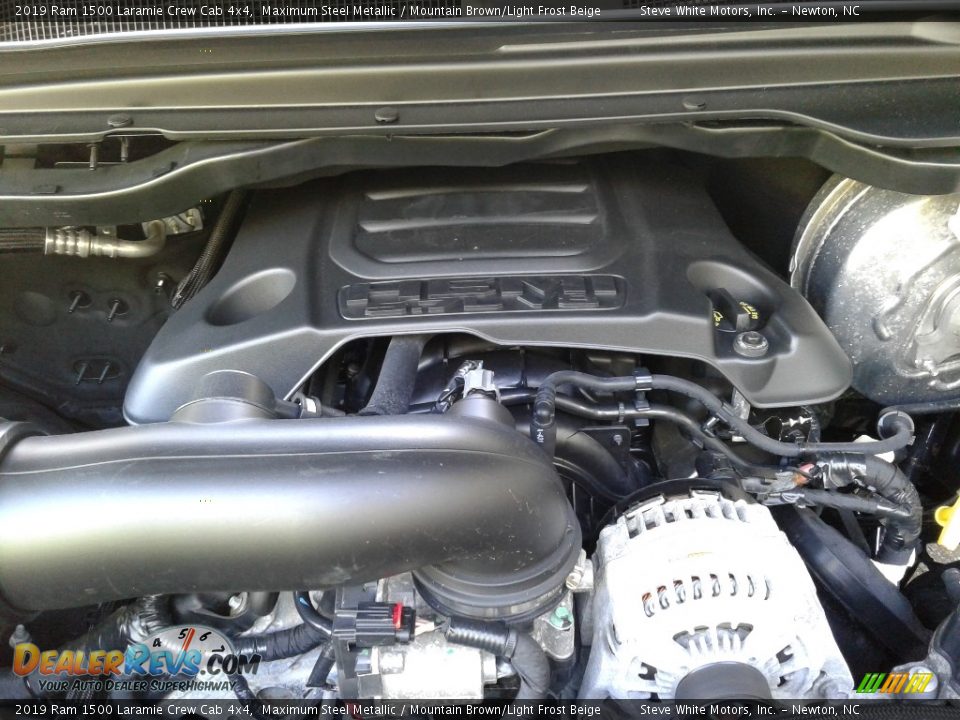 2019 Ram 1500 Laramie Crew Cab 4x4 Maximum Steel Metallic / Mountain Brown/Light Frost Beige Photo #11