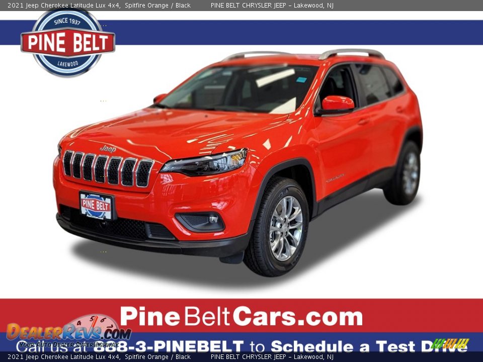 2021 Jeep Cherokee Latitude Lux 4x4 Spitfire Orange / Black Photo #1