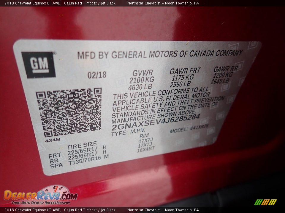2018 Chevrolet Equinox LT AWD Cajun Red Tintcoat / Jet Black Photo #28
