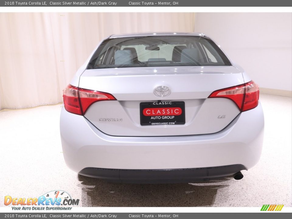 2018 Toyota Corolla LE Classic Silver Metallic / Ash/Dark Gray Photo #16