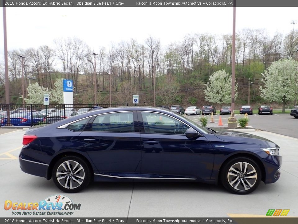 2018 Honda Accord EX Hybrid Sedan Obsidian Blue Pearl / Gray Photo #6