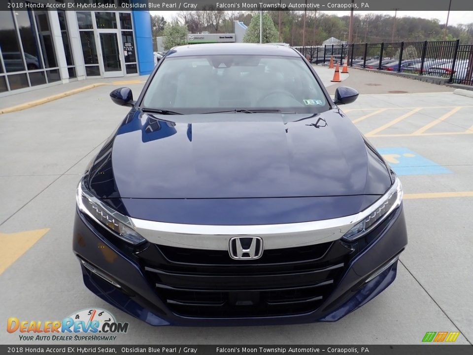 2018 Honda Accord EX Hybrid Sedan Obsidian Blue Pearl / Gray Photo #8