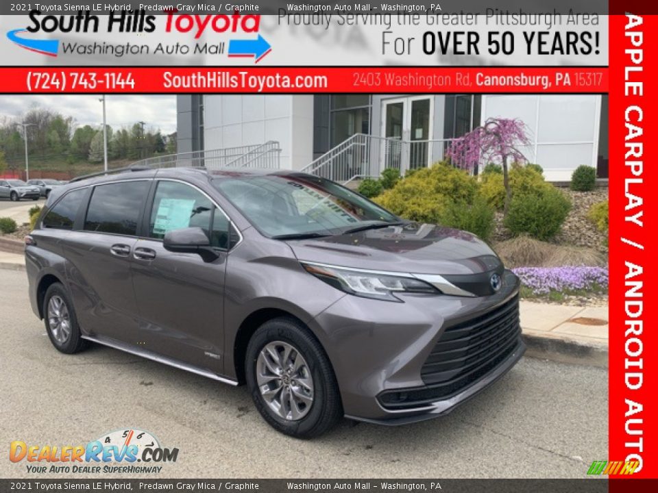 2021 Toyota Sienna LE Hybrid Predawn Gray Mica / Graphite Photo #1