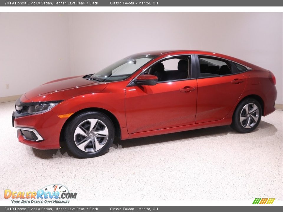2019 Honda Civic LX Sedan Molten Lava Pearl / Black Photo #3