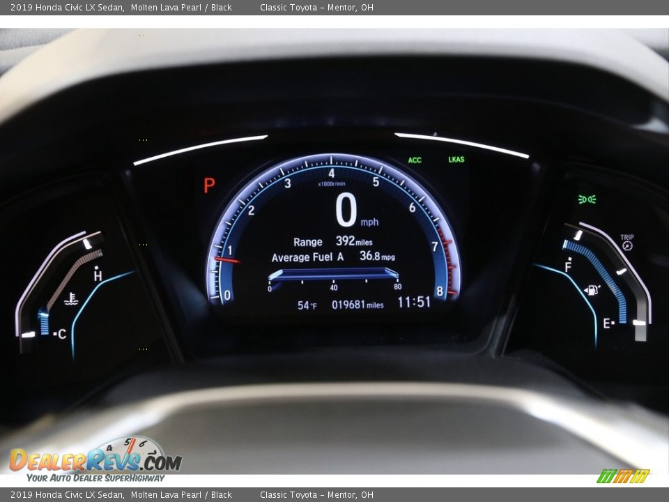 2019 Honda Civic LX Sedan Molten Lava Pearl / Black Photo #8