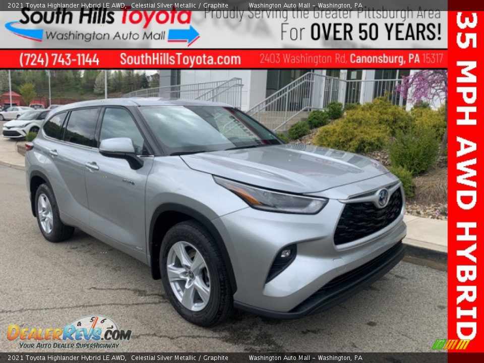 2021 Toyota Highlander Hybrid LE AWD Celestial Silver Metallic / Graphite Photo #1