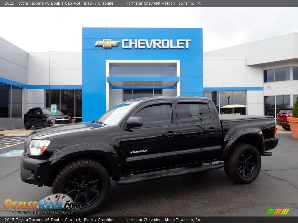 2015 Toyota Tacoma V6 Double Cab 4x4 Black / Graphite Photo #1