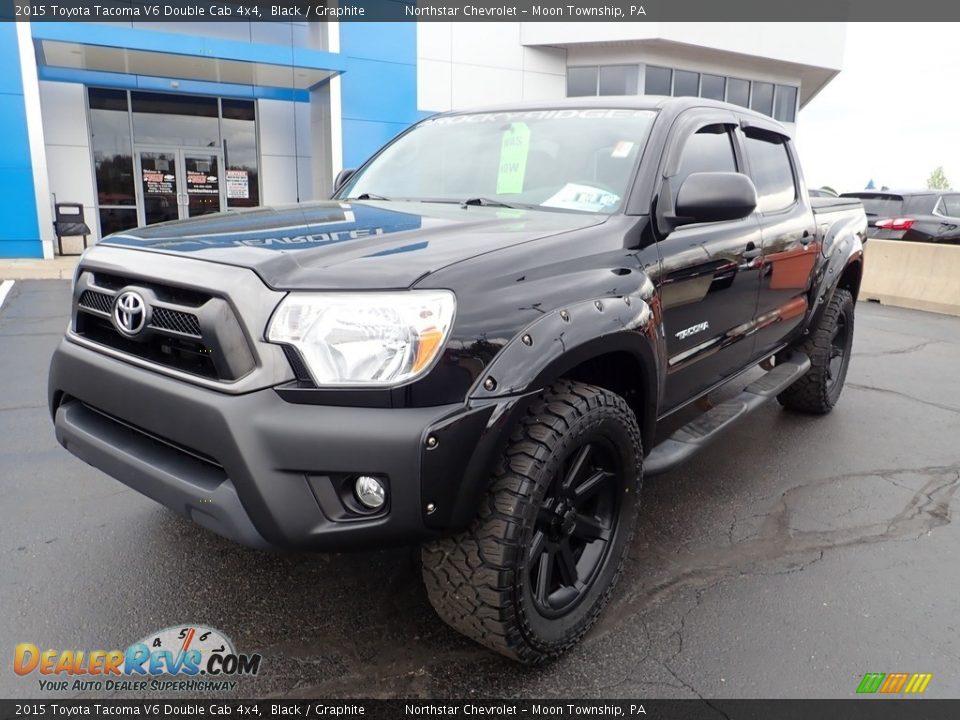 2015 Toyota Tacoma V6 Double Cab 4x4 Black / Graphite Photo #2