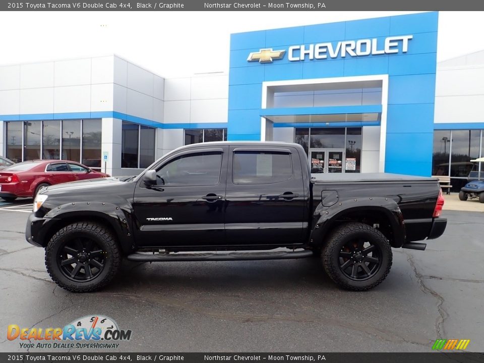 2015 Toyota Tacoma V6 Double Cab 4x4 Black / Graphite Photo #3