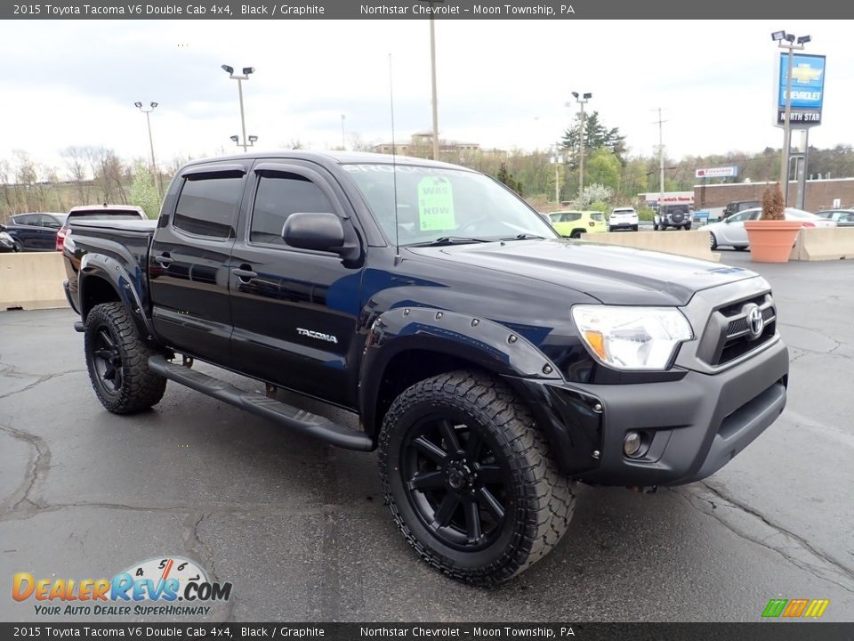 2015 Toyota Tacoma V6 Double Cab 4x4 Black / Graphite Photo #10