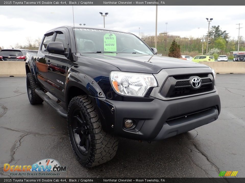 2015 Toyota Tacoma V6 Double Cab 4x4 Black / Graphite Photo #11