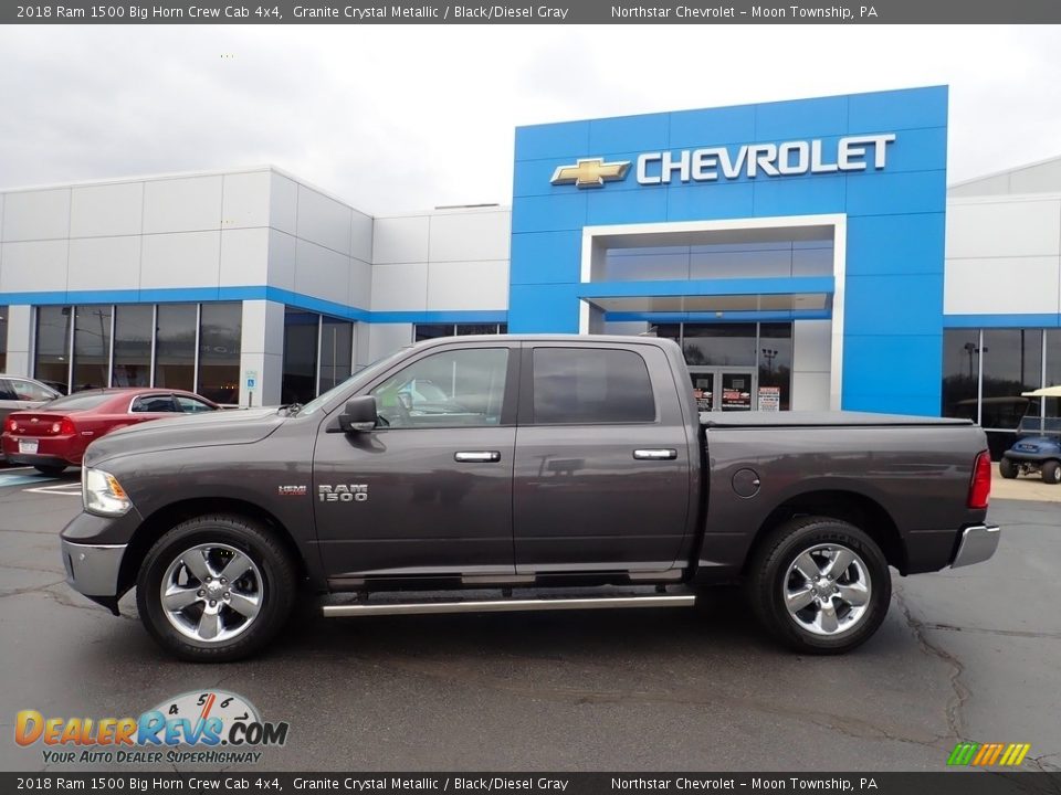 2018 Ram 1500 Big Horn Crew Cab 4x4 Granite Crystal Metallic / Black/Diesel Gray Photo #3