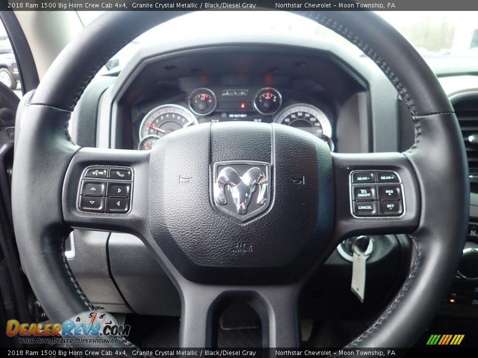 2018 Ram 1500 Big Horn Crew Cab 4x4 Granite Crystal Metallic / Black/Diesel Gray Photo #26