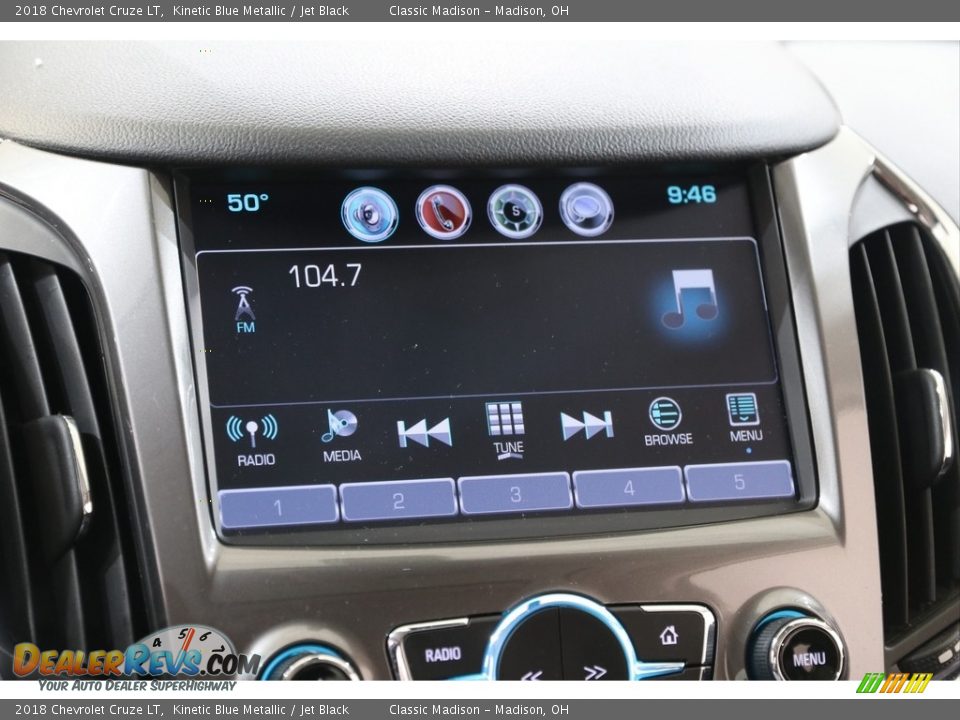 2018 Chevrolet Cruze LT Kinetic Blue Metallic / Jet Black Photo #10