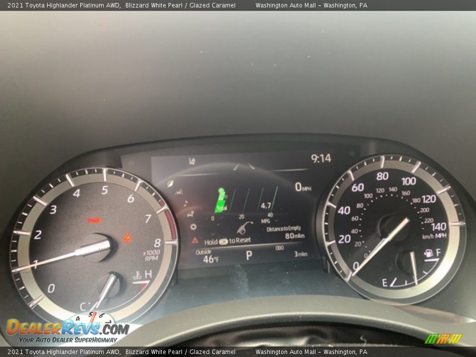 2021 Toyota Highlander Platinum AWD Gauges Photo #4