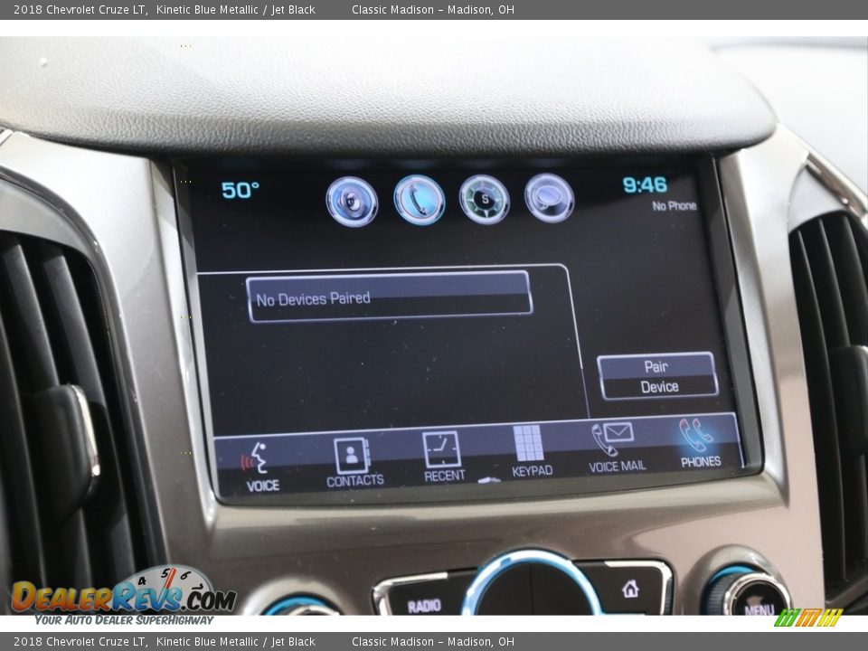 2018 Chevrolet Cruze LT Kinetic Blue Metallic / Jet Black Photo #11