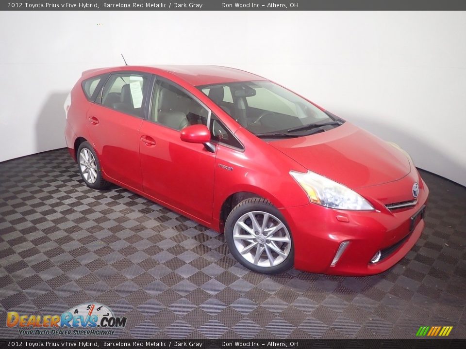 2012 Toyota Prius v Five Hybrid Barcelona Red Metallic / Dark Gray Photo #3