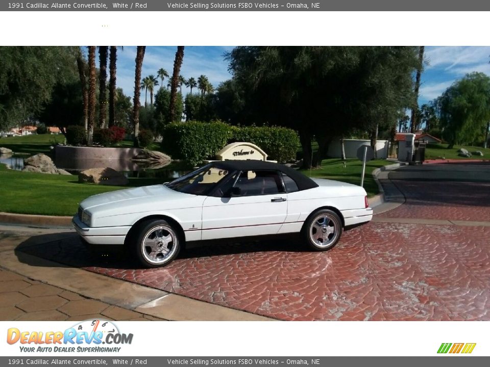 1991 Cadillac Allante Convertible White / Red Photo #6