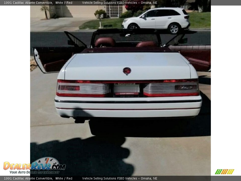 1991 Cadillac Allante Convertible White / Red Photo #9