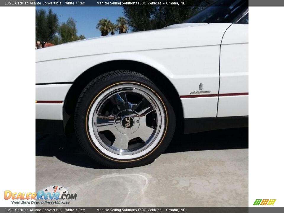 1991 Cadillac Allante Convertible White / Red Photo #12