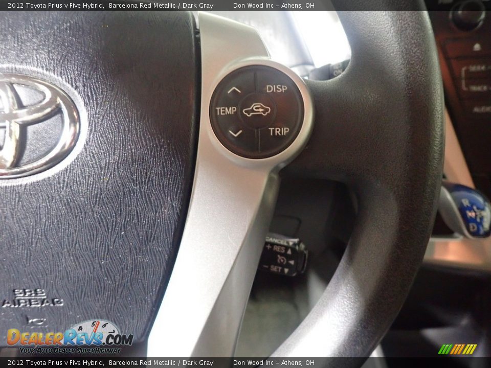 2012 Toyota Prius v Five Hybrid Barcelona Red Metallic / Dark Gray Photo #29