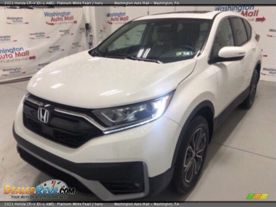 2021 Honda CR-V EX-L AWD Platinum White Pearl / Ivory Photo #3