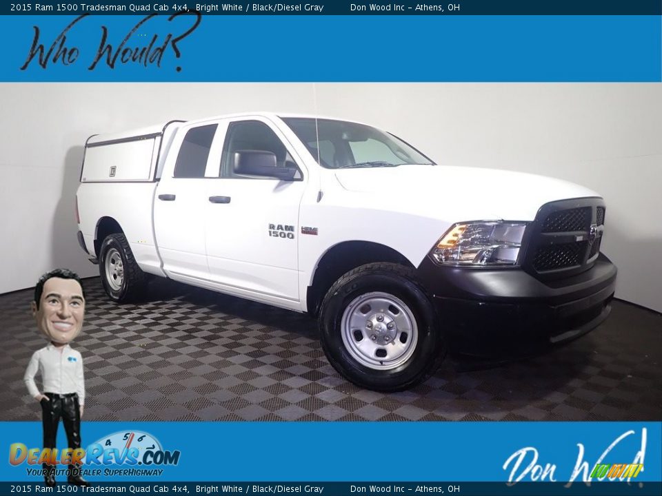 2015 Ram 1500 Tradesman Quad Cab 4x4 Bright White / Black/Diesel Gray Photo #1