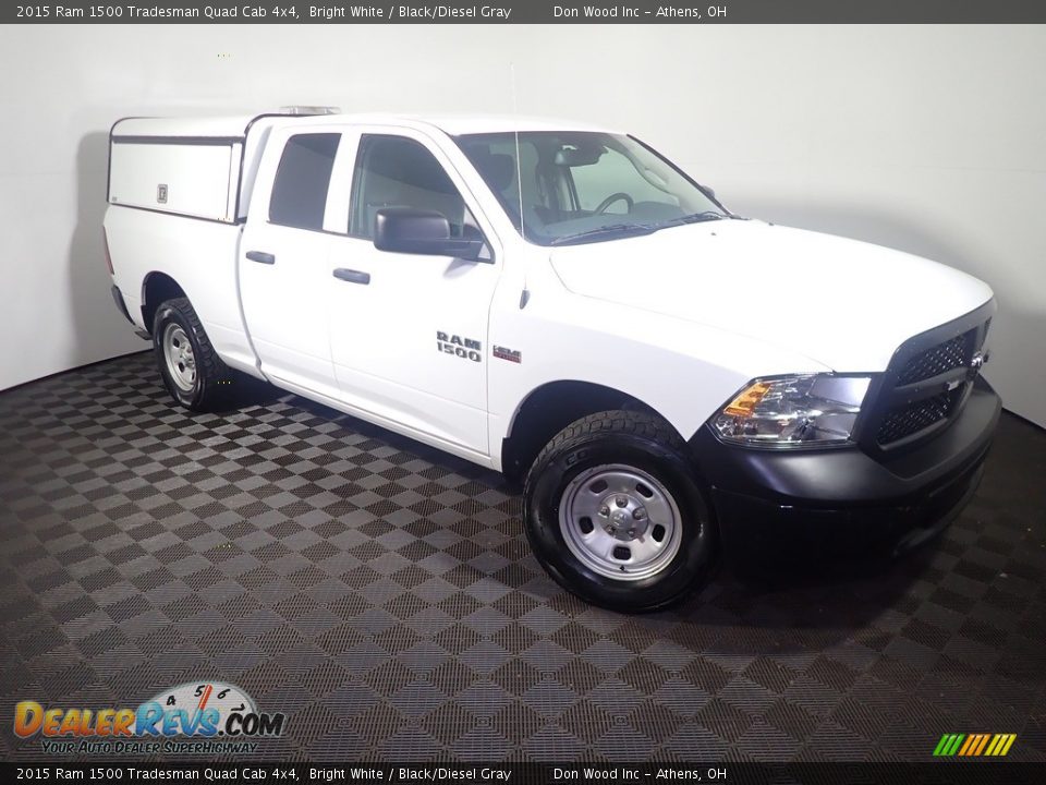 2015 Ram 1500 Tradesman Quad Cab 4x4 Bright White / Black/Diesel Gray Photo #2