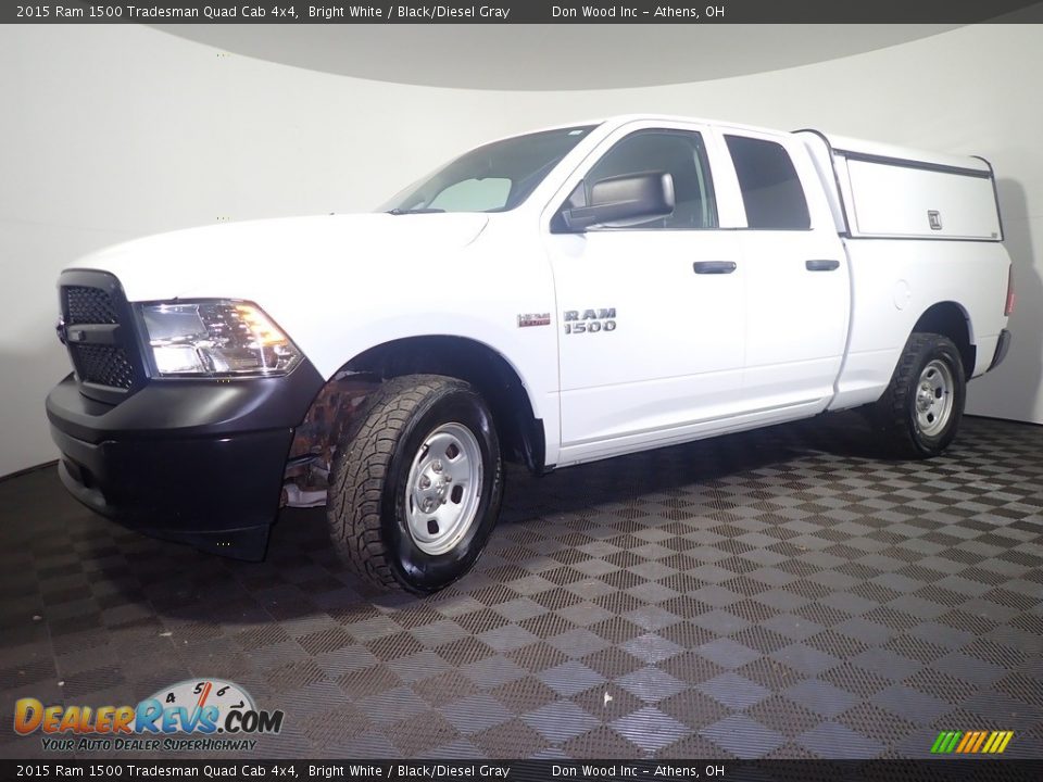 2015 Ram 1500 Tradesman Quad Cab 4x4 Bright White / Black/Diesel Gray Photo #7