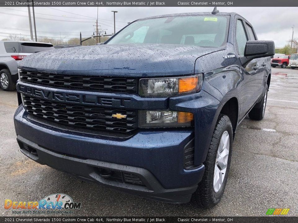 2021 Chevrolet Silverado 1500 Custom Crew Cab 4x4 Northsky Blue Metallic / Jet Black Photo #1