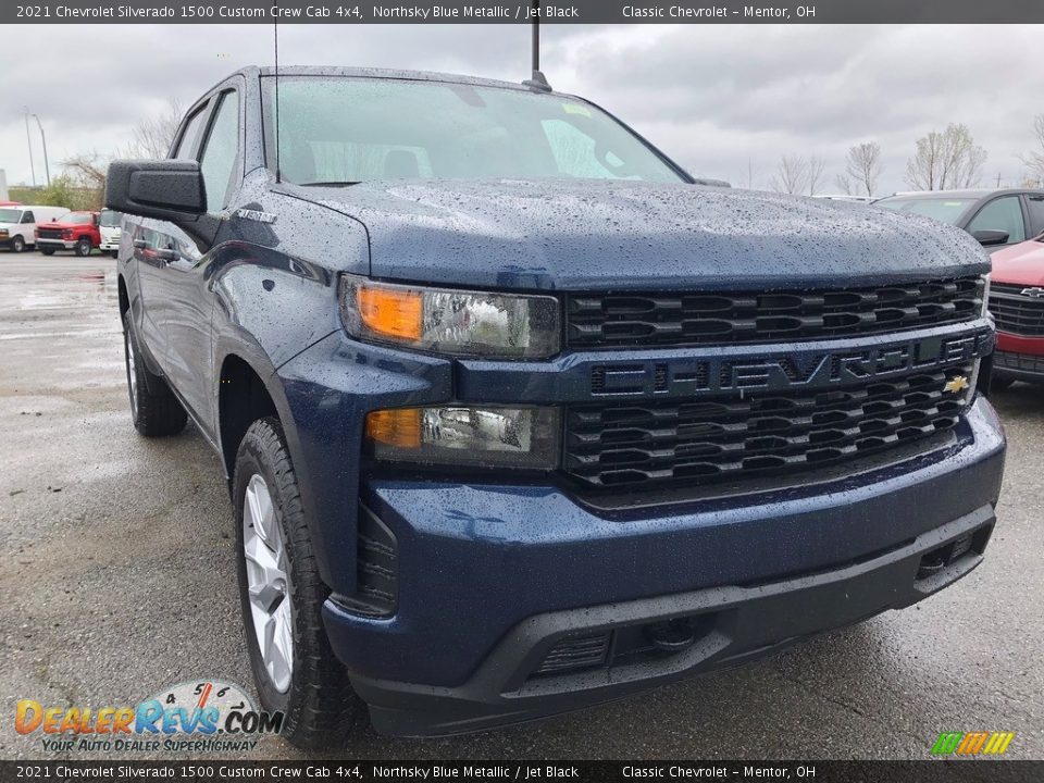 2021 Chevrolet Silverado 1500 Custom Crew Cab 4x4 Northsky Blue Metallic / Jet Black Photo #2